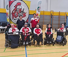 Erfolgreich: Den Barmstedt Knights gelang das Kunststück, den dritten DM-Titel in Folge in der  E-Rollifußball Bundesliga zu erkämpfen.  (Foto: BMTV)