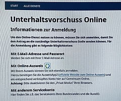 Die Behörden setzten im Kreis Pinneberg auf Digitalisierung: Auch der Unterhaltsvorschuss kann online beantragt werden. (Foto: Screenshot Kreis Pinneberg)
