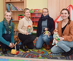 Das Team Bereitschaftspflege der gemeinnützigen Perspektive sucht Familien, die Kinder in Not aufnehmen können: Leiterin Beatrix Grünwald (von links), Alena Tesch, Daniela Drewske und Melanie Mohr. (Foto: Frank)