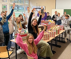 Die Schülerinnen und Schüler hatten beim Weihnachtsbasar viel Spaß. (Foto: Jacob-Struve-Schule Horst)