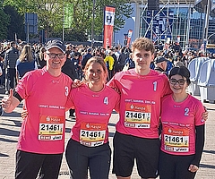 Zeigten gute Leistung: Sven Sörensen (von links), Nina Dankowski, Lennart Guttenberg, Asmahan Shamo Khalil. (Foto: Jacob-Struve-Schule Horst)