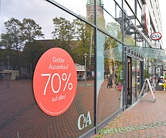 Die Türen von C&A in Elmshorn schließen sich am Sonnabend um 18 Uhr endgültig. (Foto: Frank)