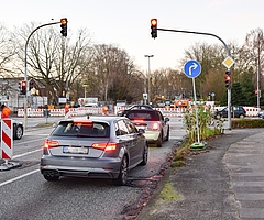 Die Hamburger Straße wird gesperrt. (Archiv: Frank)